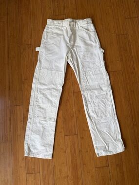 Dickies Painter Pants 38x41 White Canvas Carpenter Straight Baggy Workwear